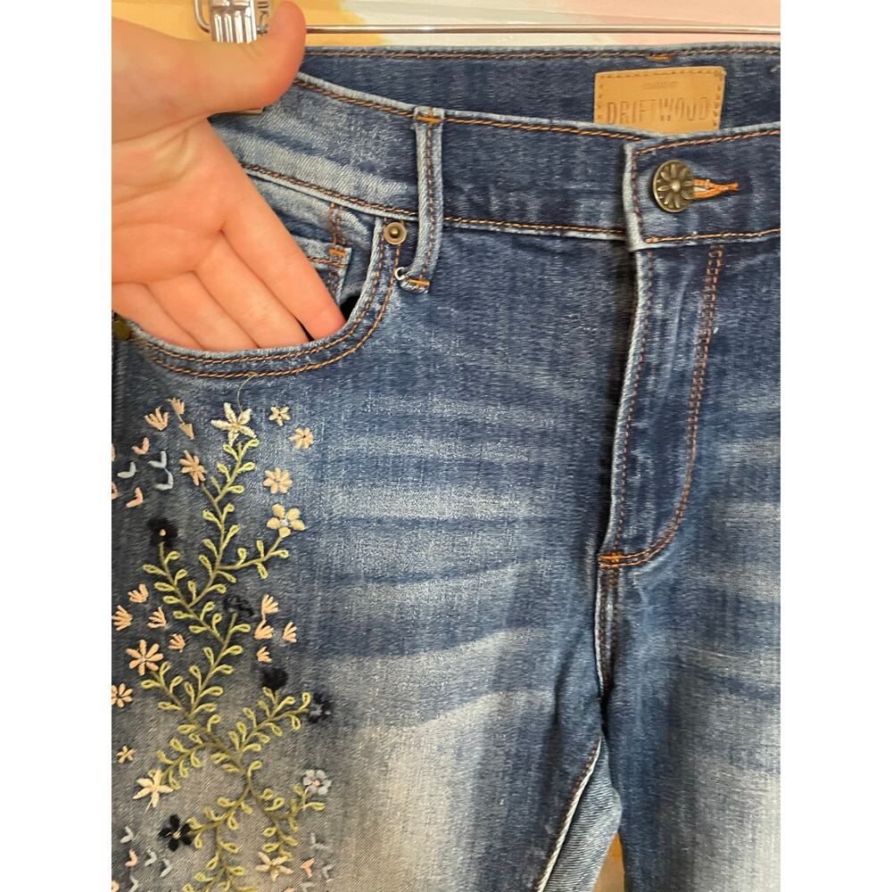 Driftwood Kelly Classic Fit Embroidered Floral Bootcut Jeans Womens 27 - Picture 11 of 14